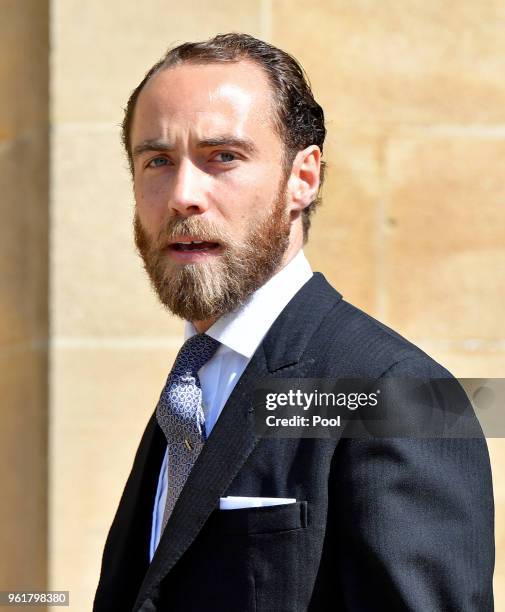 James Middleton attends the wedding of Prince Harry to Ms Meghan Markle at St George's Chapel, Windsor Castle on May 19, 2018 in Windsor, England....