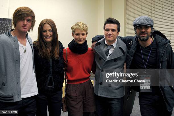 Eddie Hassell, Julianne Moore, Mia Wasikowska, Josh Hutcherson, and Mark Ruffalo attend "The Kids Are All Right" during the 2010 Sundance Film...