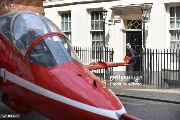 Chancellor of the Exchequer Philip Hammond leaves 10 Downing Street ahead of Prime Minister's Questions on May 23, 2018 in London, England.