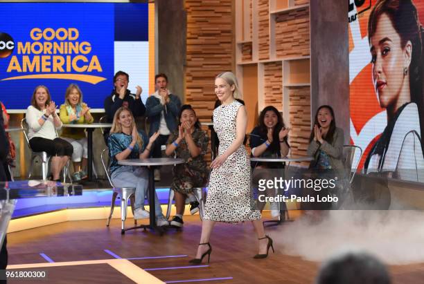 Emilia Clarke is a guest on "Good Morning America," Wednesday, May 23 airing on the Walt Disney Television via Getty Images Television Network....