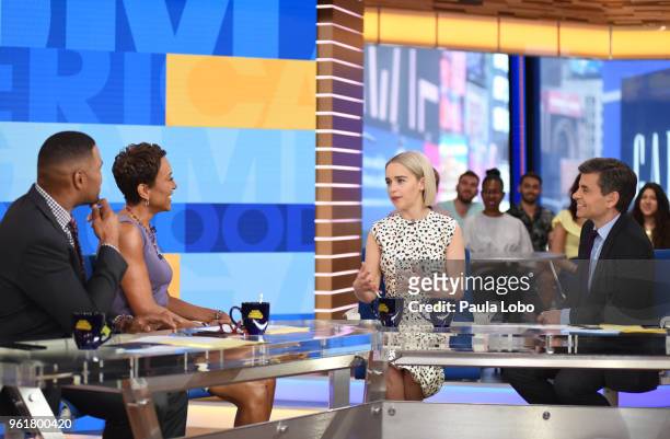 Emilia Clarke is a guest on "Good Morning America," Wednesday, May 23 airing on the Walt Disney Television via Getty Images Television Network....