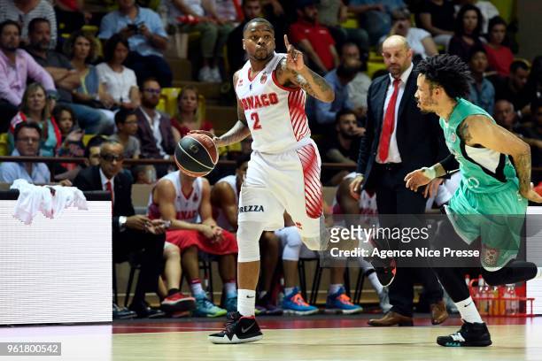 Cooper of Monaco and Kyan Anderson of Pau Orthez during the Jeep Elite quarter final playoff match between Monaco and Pau Orthez Lacq on May 23, 2018...