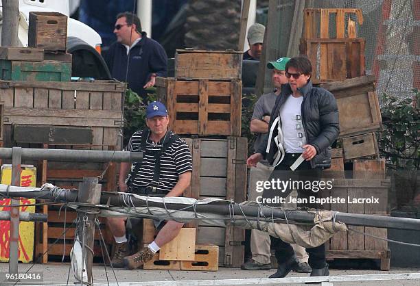 Tom Cruise on location for "Knight and Day" on January 25, 2010 in Los Angeles, California.