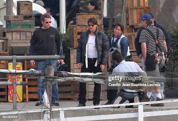 Tom Cruise on location for "Knight and Day" on January 25, 2010 in Los Angeles, California.