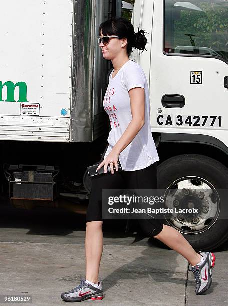 Katy Perry is seen in West Hollywood on January 25, 2010 in Los Angeles, California.