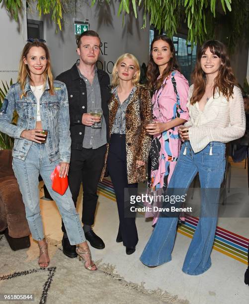 Charlotte de Carle, Sam Doyle, Sydney Lima, Frankie Herbert and Sai Bennett attends Lulu Guinness x Kodak Party on May 23, 2018 in London, England.