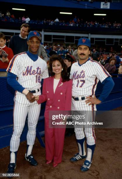 Darryl Strawberry, Susan Lucci, Keith Hernandez visiting Disney General Entertainment Content via Getty Images's 'All My Children'.