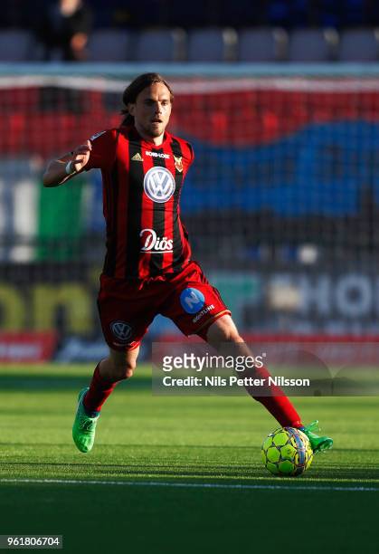 Tom Pettersson of Ostersunds FK during the Allsvenskan match between Ostersunds FK and IK Sirius FK at Jamtkraft Arena on May 23, 2018 in Ostersund,...