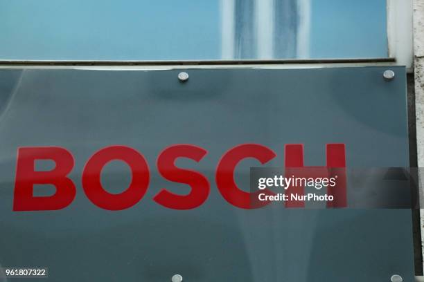 The logo of the German multinational engineering and electronics company Bosch headquartered in Gerlingen, near Stuttgart, Germany is seen in the...