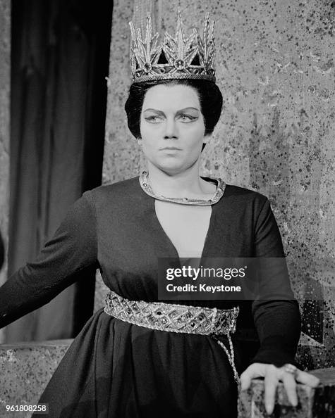 Greek operatic soprano Elena Suliotis or Souliotis rehearses for her