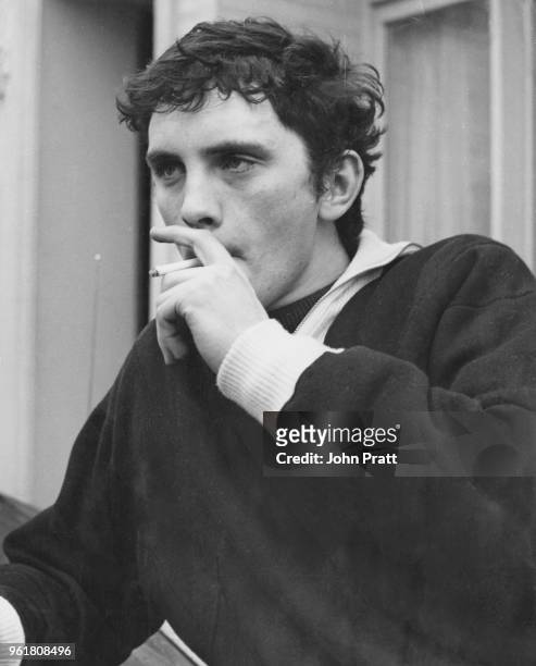 English actor Terence Stamp, who is set to play the lead in the new Lionel Bart show 'Why The Chicken', January 1961. He regularly jogs with Bart in...