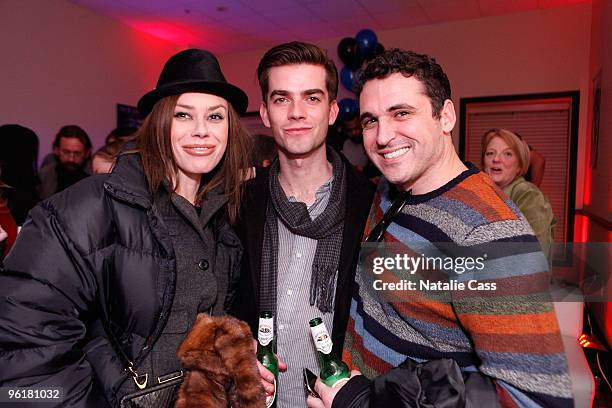 Dallin James, David Wolf and guest attend the Film Utah Magazine launch party at Main Event Red Carpet Lounge & Green Suite during the 2010 Sundance...