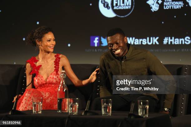 Nathan Lloyd and Thandie Newton attend special BFI screening of 'Solo: A Star Wars Story' to celebrate the film's BFI Film Academy trainees at BFI...