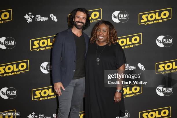 Christian Vit and Chizzy Akudolu attend special BFI screening of 'Solo: A Star Wars Story' to celebrate the film's BFI Film Academy trainees at BFI...