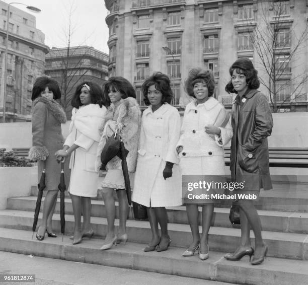 American vocal groups The Supremes and Martha and the Vandellas in London during a 24 day music tour, 15th March 1965.