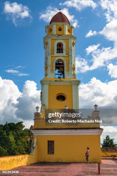 the former saint francis of assisi convent bell tower, trinidad, cuba - sancti spiritus stock-fotos und bilder