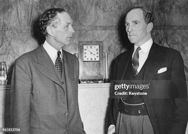 British politicians Alec Douglas-Home and James Stuart, later 1st Viscount Stuart of Findhorn , 9th November 1951.