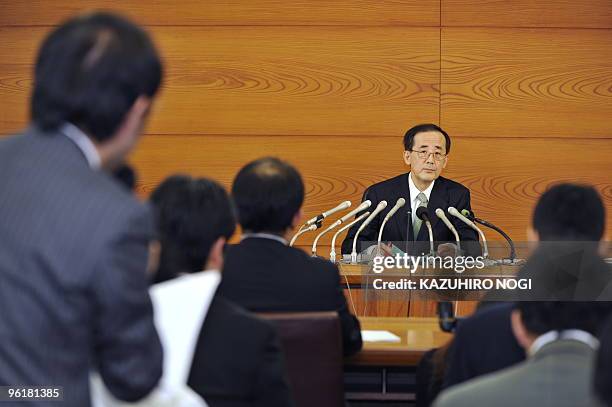 Bank of Japan Governor Masaaki Shirakawa listens to questions during a press conference at the BOJ headquarters in Tokyo on January 26, 2010. AFP...