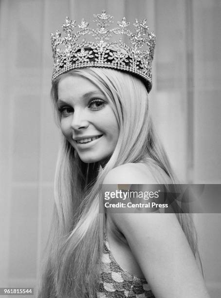 Miss Austria Eva Rueber-Staier at her London hotel the day after winning the Miss World beauty contest, 27th November 1969.
