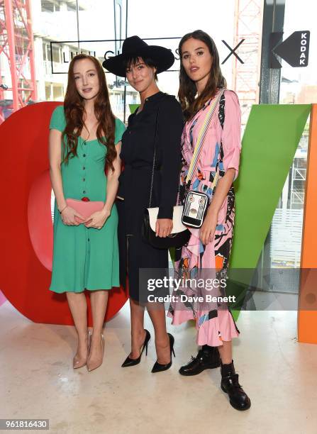 Olivia Grant, Eliza Cummings and Frankie Herbert attend Lulu Guinness x Kodak Party on May 23, 2018 in London, England.