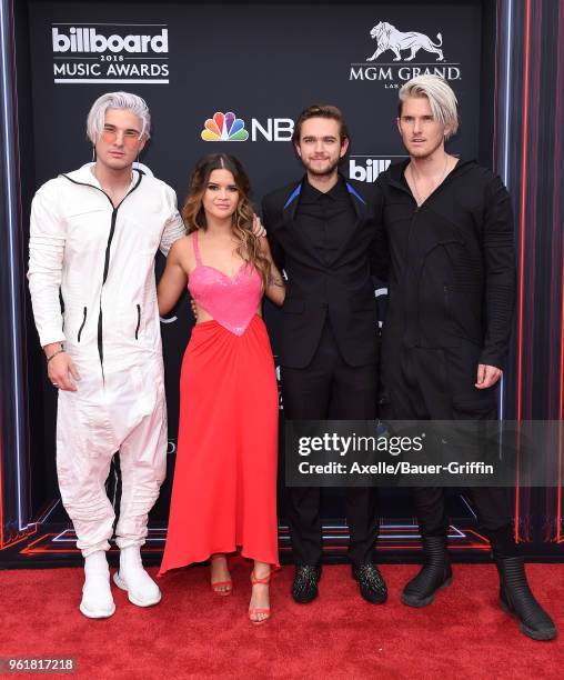 Recording artist Michael Trewartha of musical group Grey, Maren Morris, Zedd and Kyle Trewartha of musical group Grey attend the 2018 Billboard Music...