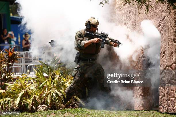 Special operators assault a simulated terrorist building to search for Tampa mayor Bob Buckhorn, playing the roll of a dignitary kidnapped by...