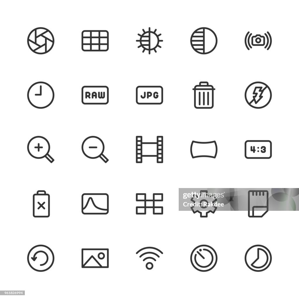 Camera Function Icon Set 2 - Line Series