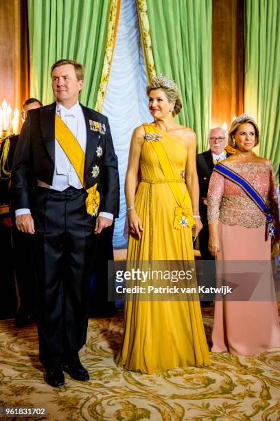 King Willem-Alexander of The Netherlands, Queen Maxima of The Netherlands and Grand Duchess Maria Teresa of Luxembourg during the official picture at...