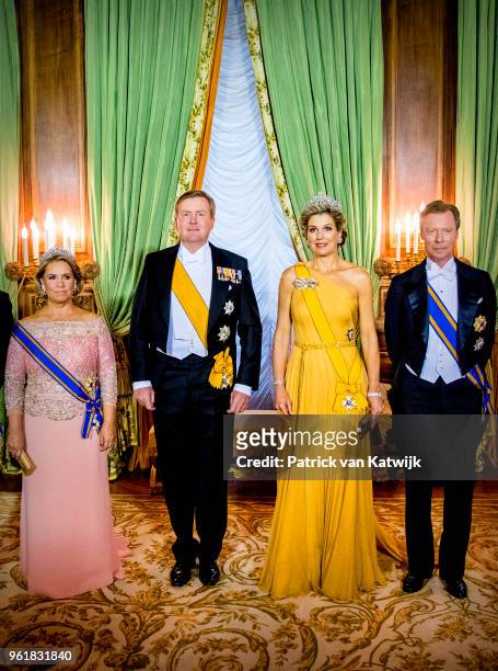 Grand Duchess Maria Teresa of Luxembourg, King Willem-Alexander of The Netherlands, Queen Maxima of The Netherlands and Grand Duke Henri of...