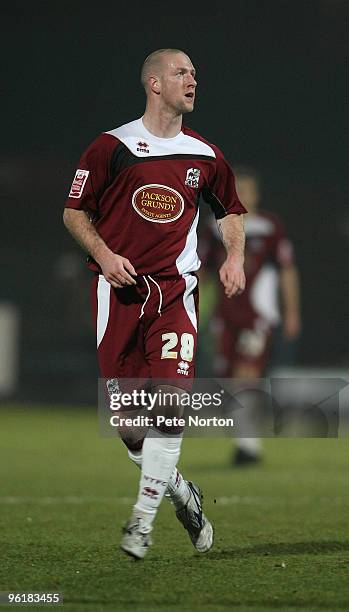 Stephen O'Flynn of Northampton Town in action during the Coca Cola League Two Match between Macclesfield Town and Northampton Town at Moss Rose...