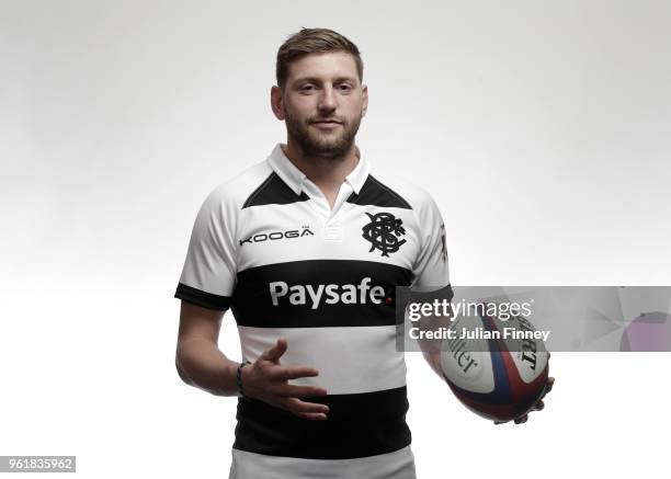 Finn Russell of the Barbarians poses for a portrait during the Barbarians Squad Photocall at Hilton Park Lane on May 22, 2018 in London, England. The...