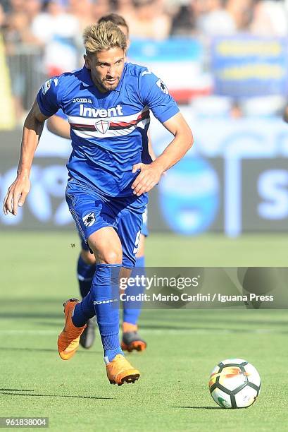 Gaston Ramirez of UC Sampdoria in action during the serie A match between Spal and UC Sampdoria at Stadio Paolo Mazza on May 20, 2018 in Ferrara,...