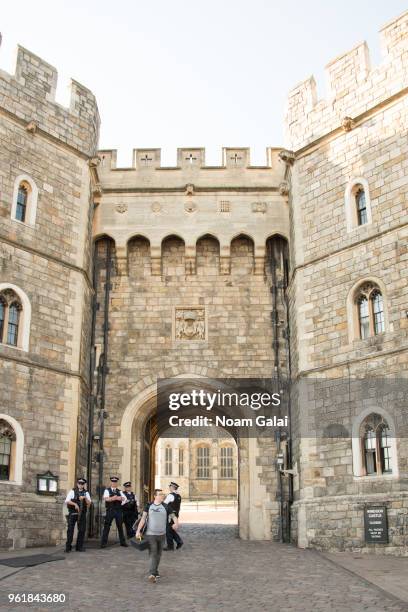 View of Windsor Castle during the wedding of Prince Harry to Ms. Meghan Markle on May 19, 2018 in Windsor, England. Prince Henry Charles Albert David...