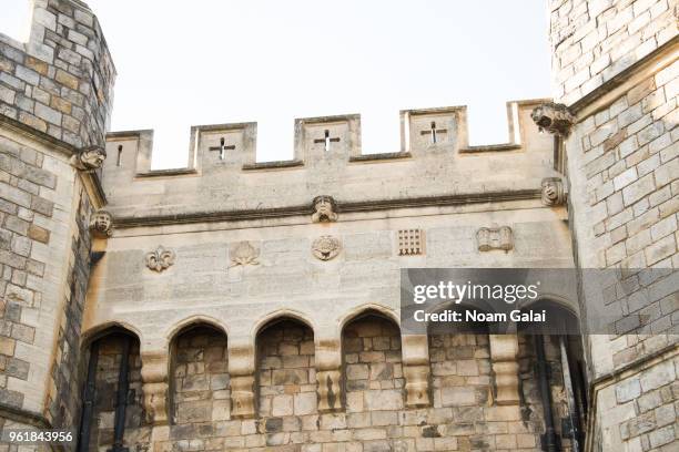 View of Windsor Castle during the wedding of Prince Harry to Ms. Meghan Markle on May 19, 2018 in Windsor, England. Prince Henry Charles Albert David...