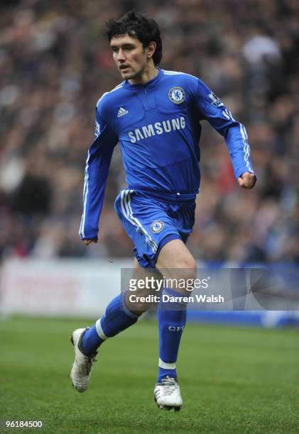 Yury Zhirkov of Chelsea in action during the FA Cup sponsored by E.ON Fourth round match between Preston North End and Chelsea at Deepdale on January...