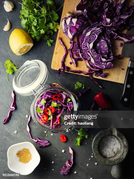 pickled red cabbage - haoliang stock pictures, royalty-free photos & images