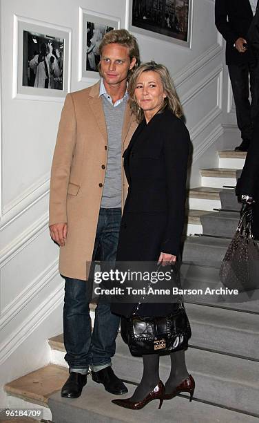 Arnaud Lemaire and Claire Chazal arrive at the Christian Dior Haute-Couture show as part of the Paris Fashion Week Spring/Summer 2010 on January 25,...