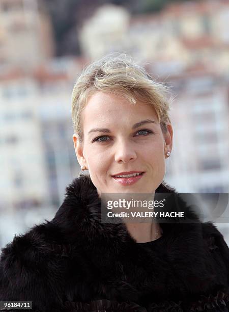 Latvian mezzo-soprano Elina Garanca poses during a photocall on January 26, 2010 in Cannes, southeastern France, as part of the music world's largest...