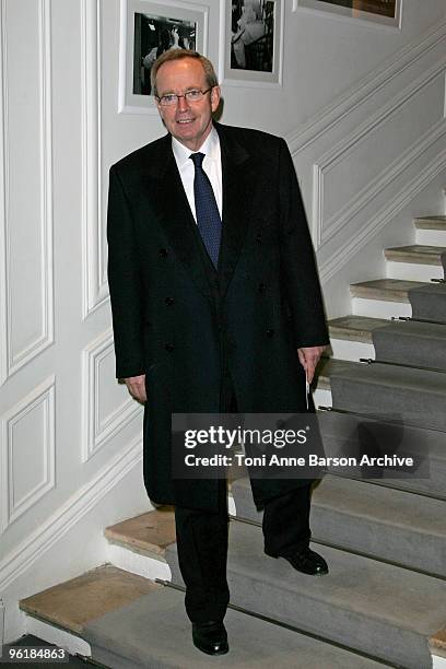 Renaud Donnedieu de Vabres poses as he arrives at the Christian Dior Haute-Couture show as part of the Paris Fashion Week Spring/Summer 2010 on...