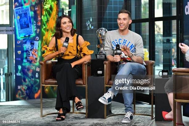 Jenna Johnson and Adam Rippon visit the Build Series to discuss 'Dancing with The Stars: Athletes' at Build Studio on May 23, 2018 in New York City.