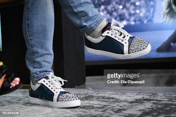 Adam Rippon, shoe detail, visits the Build Series to discuss 'Dancing with The Stars: Athletes' at Build Studio on May 23, 2018 in New York City.