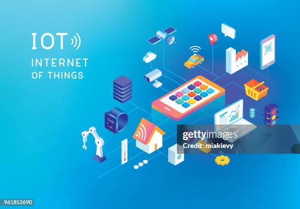 ilustraciones, imágenes clip art, dibujos animados e iconos de stock de concepto de cosas a internet de alta velocidad - ordenador para utilizar como accesorio