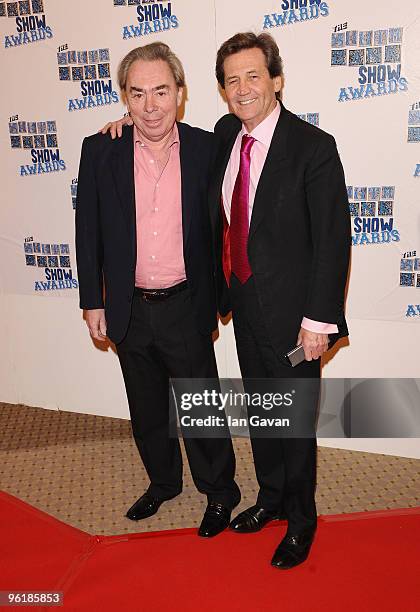 Andrew Lloyd Webber and Melvyn Bragg attend The South Bank Show Awards at the Dorchester on January 26, 2010 in London, England.