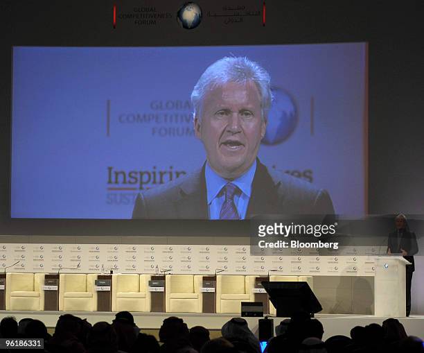 Jeffrey Immelt, chief executive officer of General Electric Co., speaks at the Global Competitiveness Forum in Riyadh, Saudi Arabia, on Tuesday, Jan....