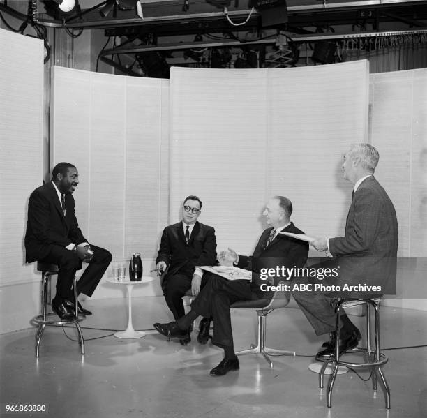 Dick Gregory, Art Buchwald, Block, Howard K Smith on Disney General Entertainment Content via Getty Images's 'Issues and Answers' program.