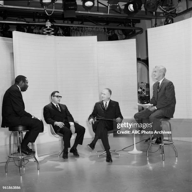 Dick Gregory, Art Buchwald, Block, Howard K Smith on Disney General Entertainment Content via Getty Images's 'Issues and Answers' program.