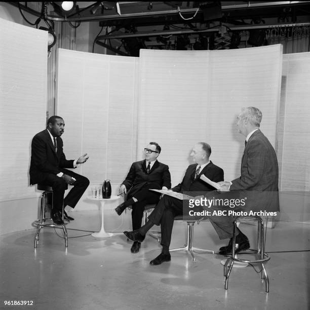 Dick Gregory, Art Buchwald, Block, Howard K Smith on Disney General Entertainment Content via Getty Images's 'Issues and Answers' program.