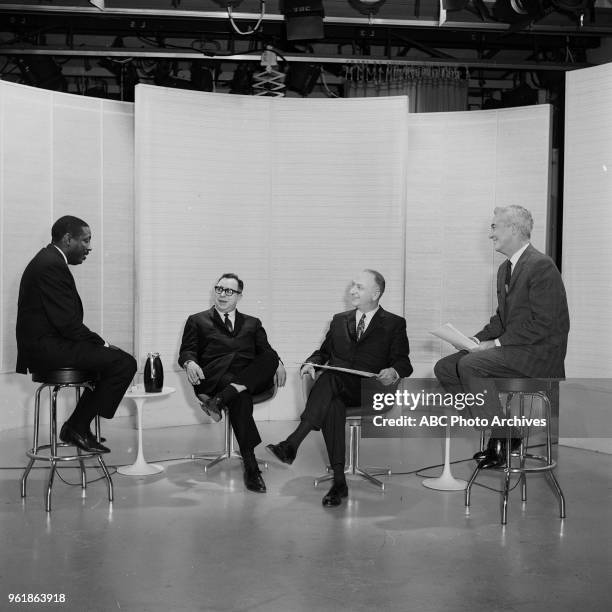 Dick Gregory, Art Buchwald, Block, Howard K Smith on Disney General Entertainment Content via Getty Images's 'Issues and Answers' program.