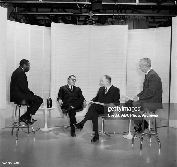 Dick Gregory, Art Buchwald, Block, Howard K Smith on Disney General Entertainment Content via Getty Images's 'Issues and Answers' program.