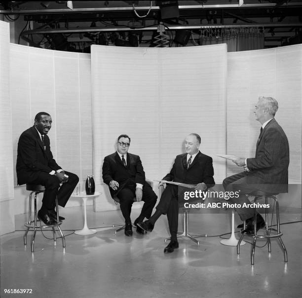 Dick Gregory, Art Buchwald, Block, Howard K Smith on Disney General Entertainment Content via Getty Images's 'Issues and Answers' program.